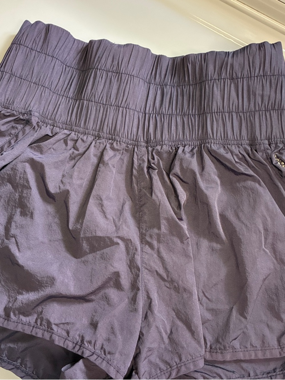Free people Women’s High-Waist Smocked Waist Purple Shorts
